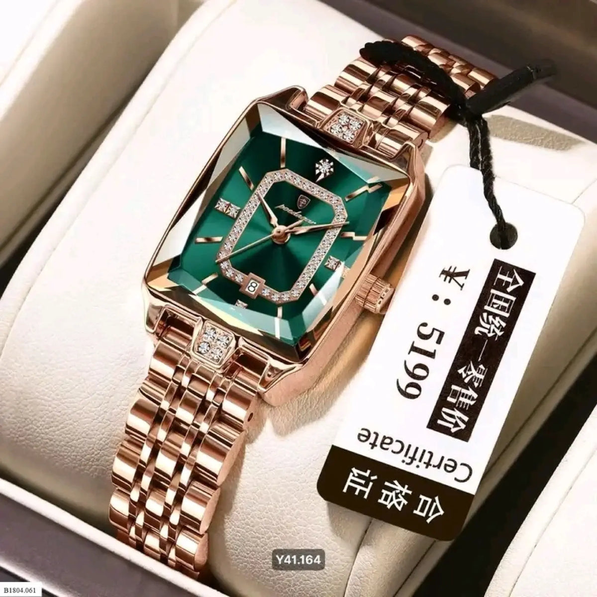 Montre Carrée Femme Luxe Poedagar 785 en Acier Inoxydable Étanche