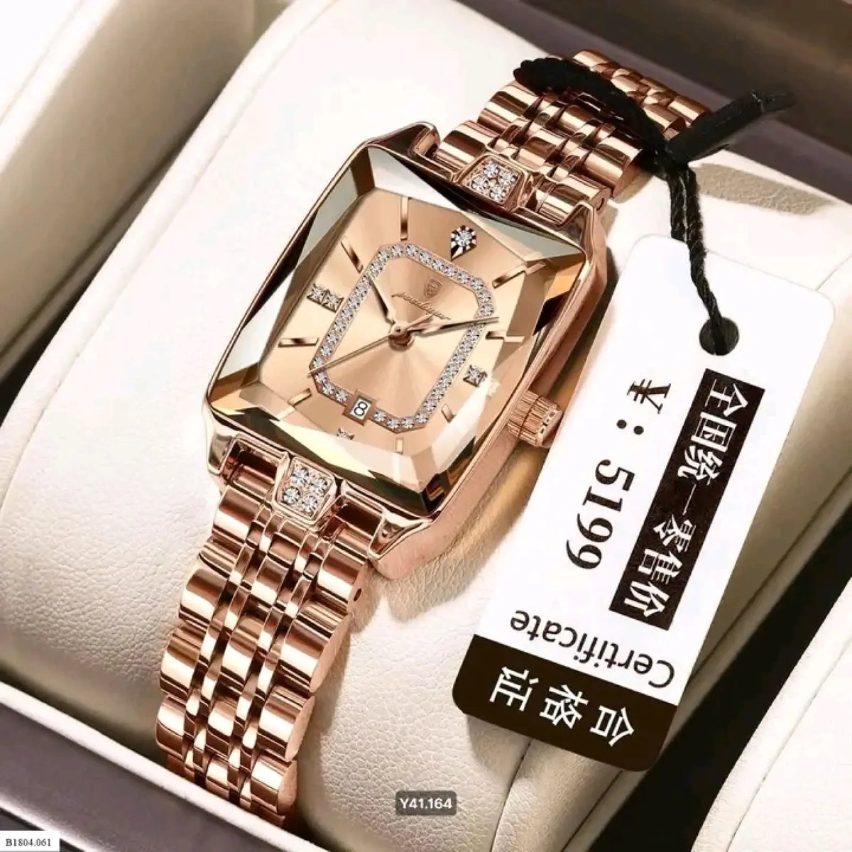 Montre Carrée Femme Luxe Poedagar 785 en Acier Inoxydable Étanche